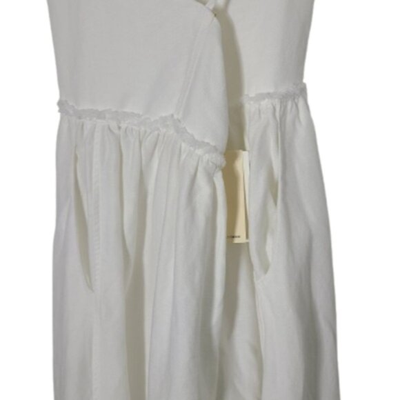 Aritzia Wilfred Hymne Linen Lyocell Criss Cross Back Midi Dress Womens Sz 10 - Picture 12 of 16